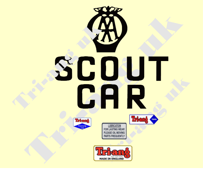 Tri-ang Vintage AA Scout Car Set of Graphics